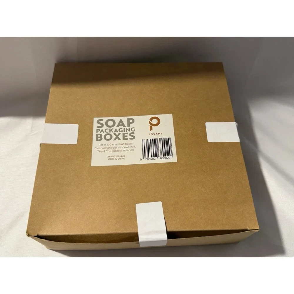Lot of 2 Povame Soap Packaging Boxes 100 Mini Kraft Boxes Each